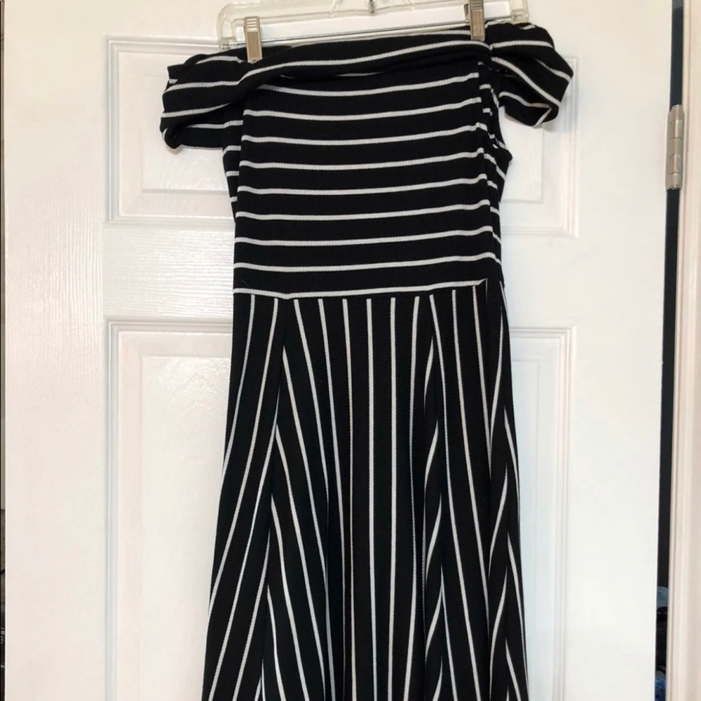Stripe fit n flare dress